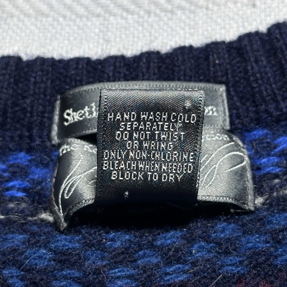 Vintage Lord & Taylor Mens Medium Sweater Fair Isle Shetland Wool Kensington‎ - Picture 4 of 10